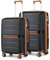 British Traveller Set de 2 Valise Rigide en Polypropylène Légere à 4 roulettes avec Serrure TSA Intégré Ensembles de Bagages, Valise de Voyage 66/76cm (Noir)
