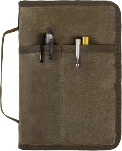 Klassische Gewachste Leinwand Reißverschluss Notizbuch Cover,Tasche für Tagebuch, Tagebuchhülle für Feldnotizen,Wasserfeste Abdeckung für Moleskine Cahier 5x8 Notizblöcke,A5 LEUCHTTURM (Braun)