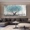 ZHAOLIN Abstraktes Leinwandgemälde mit Lebensbaum, Türkis, moderne Wandkunst, Poster für Zuhause, Wohnzimmer, Büro, Landschaftsbilder, Dekor, 75 x 150 cm, rahmenlos