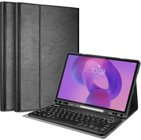 ProCase for Lenovo Idea Tab Pro 12.7-Inch Case with Keyboard, PU Leather Case with Magnetically Detachable Wireless Keyboard for 12.7 Lenovo Tab Pro 2025 Release -Black