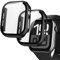Vauki 2 Pezzi Cover per Apple Watch Series 6 / SE/Serie 5 / Series 4 44mm Vetro Temperato Pellicola Protettiva, Protezione Totale HD Clear, Tocco Sensibile, PC Rigido Ultrasottil Case Custodia, Nero