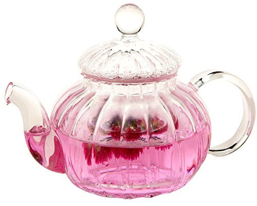 Théière en verre transparent en forme de citrouille résistante à la chaleur pour thé café 600 ml