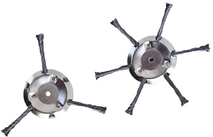 Knoted Wire Gras Trimmer Rad 5,9 Zoll OD 150 mm & 1,95 Zoll ID 5mm, Stahldrahtbürste Kopf universell für Rasenmäher Strimmerbefestigungen, Unkrautschneider 6 Head 1pcs