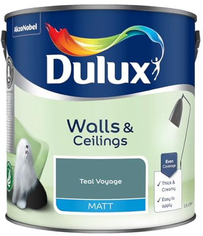 Teal Voyage Walls & Ceilings Matt Emulsion Paint 2.5L – Smooth Creamy Finish, Quick Dry, Low VOC, Easy Application for Interior Walls & Ceilings