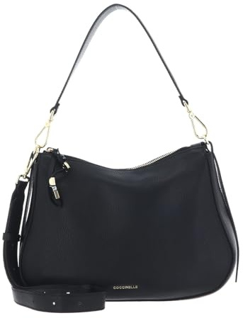 Coccinelle Leder Schultertasche Umhängetasche Nory Shoulderbag Noir schwarz