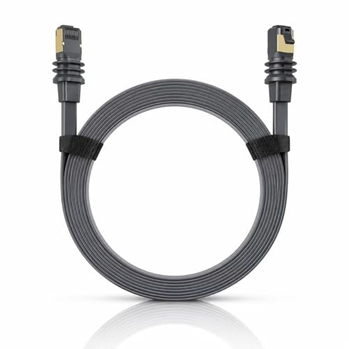 synfarin - 20m Flaches Ethernet Kabel für Starlink Gen 3 & Mini, CAT 6A U/FTP 26AWG, 10 Gbit/s, IP68 Wasserdichtes RJ45 LAN Kabel, 500 MHz, Outdoor Netzwerkkabel, RoHS-Konform