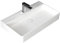 Design Waschbecken Mineralguss Waschtisch zur Wandmontage Gussmarmor Eckig Waschplatz Wandhängend LP6208 80cm weiß matt