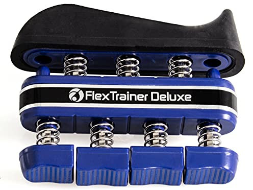 AFH Webshop Flex Trainer Deluxe | Handtrainer Fingertrainer | Handtrainingsgerät | Fingertrainingsgerät | Widerstand: stark | dunkel-blau