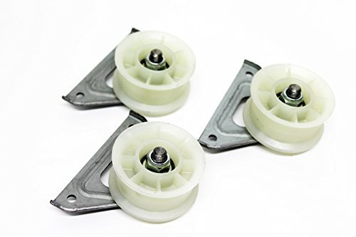 3 X NEW IMPROVED JOCKEY PULLEY AND FIXING BRACKETS TO FIT WHIRLPOOL,HOTPOINT,ARISTON,INDESIT TUMBLE DRYERS DRUM DRIVE BELT 8PHE1991 By SPAREGETTI®