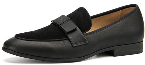 JITAI Männer Lindford Moc Toe Bit Slip-On Penny Loafer Party Schuhe, Schwarz 03, 45 EU (12 UK)