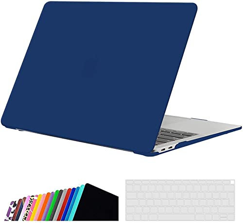 iNeseon Custodia Compatibile con 2021 2020 2019 2018 MacBook Air 13 Retina (A2337 M1/ A2179/ A1932), Plastic Case Cover Rigida e Copertura Tastiera per MacBook Air 13 Pollici, Blu Navy