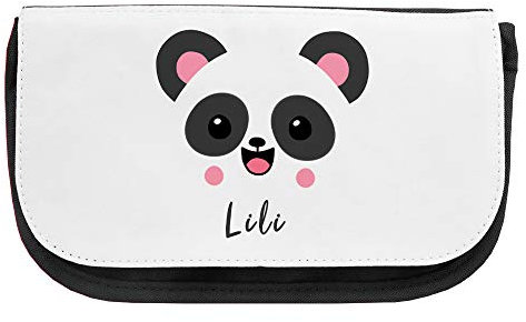 Kosmetiktasche mit Namen Lili und Panda-Motiv | Schminktasche | Viele Vornamen zur Auswahl