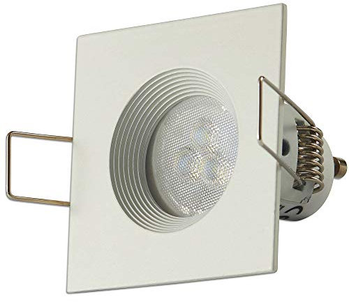 Trano 6x LED Einbaustrahler Set weiß eckig 3W warmweiß 230V - GU11 Einbau-spot als Deckenleuchte und Decken-strahler oder Wandleuchte - Einbauleuchte 55mm Bohrloch mit Leuchtmittel Einbau-lampe