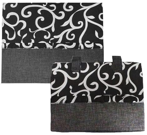 Russo Tessuti Copriforno + Coprifornello Ghirigori Cucina Nero Bordeaux Beige-Nero