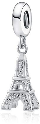 MiniJewelry Perles pour femmes et filles - Avion - Cœur - Tour Eiffel arc-en-ciel - Flocon de neige - Hibou - Oiseau - Perles pour bracelets, pendentifs, colliers - Coffret cadeau - Voiture citrouille