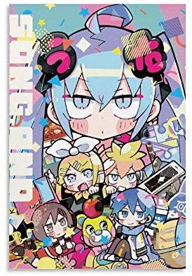 LIULANG Hatsune Miku Animation Poster dekorative Malerei Leinwand Wandkunst Wohnzimmer Poster Schlafzimmer Malerei 12x18inch(30x45cm)