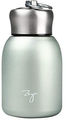Tragbare Mini-Thermosflasche, Vakuum-Isolierter Becher, 280 ml, auslaufsicher, Sport-Trinkflasche für heiße und kalte Getränke, für Zuhause, Outdoor, Reisen (grün)
