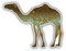 20cm! Hochwertiger Kühlschrank-Auto-Aufkleber Sticker Cartoon Comic Ethnischer Stil Kamel UV&Waschanlagenfest Decal