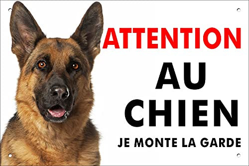 pubblimania BERGER ALEMAND Panneau de danger pour chien en aluminium rigide, d’une épaisseur de 3 mm (20 x 30 cm)