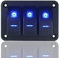 FanPaYY 3 Gang Wippschalter Panel Universal Wasserdicht 12V Kippschalter beleuchtet für Boot Auto Marine