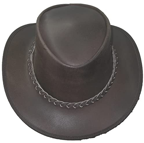 Hunter Outdoor Ned Kelly Lederhut aus Rindsleder, geflochten, braun, M