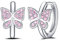 Jrêveinfini Schmetterling Ohrringe Creolen Damen Mädchen Kinder Silber 925, Schmetterling Ohrringe Creolen Mädchen Damen Silber Geschenk für Mädchen Frauen