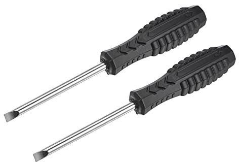 sourcing map Mini Slotted Screwdriver, 5.0mm Flat Head with Non-Slip Handle for Small Appliances, 2 Pcs