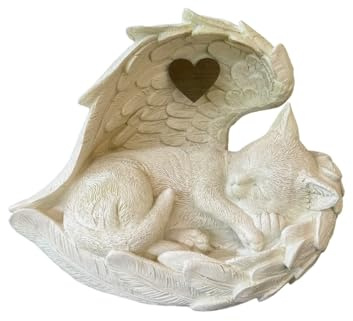 Monello Katzenurne Katze in Engelsflügel bis ca. 15 kg Tiergewicht individuelle Gravur auf Wunsch (Creme)