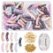 nbeads 250 Stück Acryl Gebogene Rohrperlen Kit, 2 Stile 100 Stück Bunte Imitations Edelstein Acrylperlen 50 Stück Runde Messingperlen 100 Stück Heishi Zwischenperlen für Handwerk Schmuckherstellung