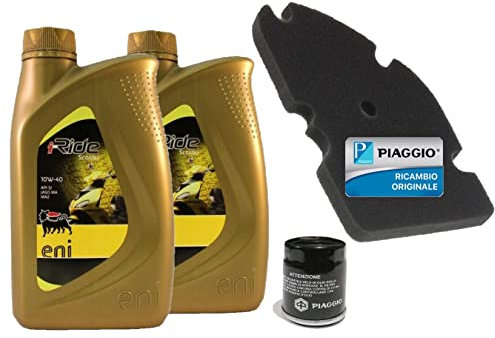 KIT TAGLIANDO FILTRO OLIO FILTRO ARIA + OLIO PER PIAGGIO VESPA GTS 125 - VESPA GTS 250 - VESPA GTS 300 TUTTI I MODELLI ORIGINALE.