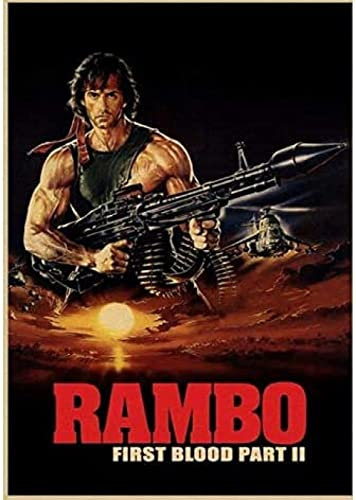 Poster Rambo Vintage Filmplakat, Wandkunst, Bilder, Leinwand, Malerei, Dekor, Kunstposter Und Drucke, Heimdekoration 50X70Cm Kein Rahmen