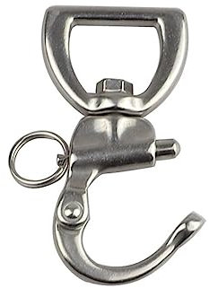 Ronyme Swivel Eye Snap Shackle Quick Release Stainless Steel Clip Spring Shackle Webbing Shackle for Sailboat Spinnaker Halyard Marine Sailing Boat