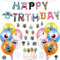Oblique Unique® Monster Party Deko Set Kindergeburtstag – Luftballons, Girlande, Torten Topper – Geburtstagsdeko Kinder, Monsterparty Junge Mädchen, Mottoparty, Partyzubehör & Monsterdeko Set