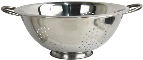 Stainless Steel Colander with Feet and Handles Silver Dishwasher Safe Quick Draining Multi-Purpose (40CM)