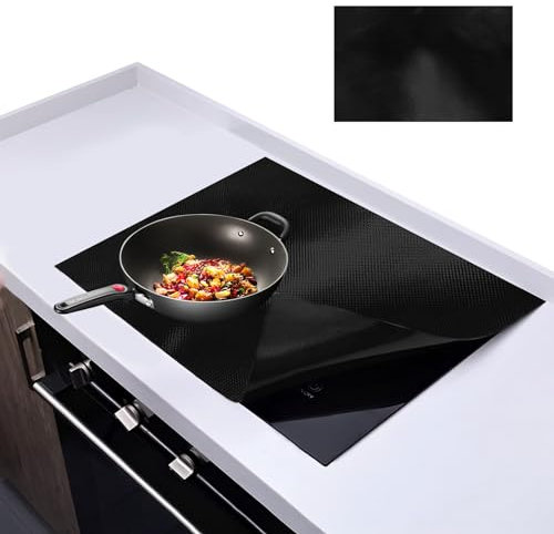 OMJMYY 40 x 60cm Tapis de Protection Plaque Cuisson Induction Tapis de Cuisson à Induction en Silicone Protection Plaque de Cuisson Magnétique Silicone Tapis Induction Cooktop Anti Rayures Non Slip