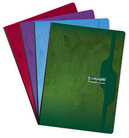 Calligraphe 2287C Un Cahier Brochure Dos Toilé (une Marque de Clairefontaine) - 24x32 cm - 288 Pages Petits Carreaux - Papier Blanc 70 g - Couverture Carte Recyclée Vernie - Couleur Aléatoire