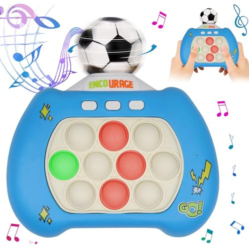 Pop Spielmaschine, Pop It Spiel, Puzzle Spielmaschine, Fingerspielzeug, Handheld Spielekonsolen, Elektronisches Sensorspiel, 360° Drehbarer Fußball, Geschicklichkeitsspiele für Kinder Erwachsene (B)