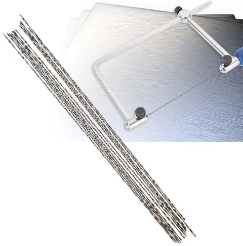 12PCS Scroll Saw Blades, Wood Saw Blades, Spiral Teeth Wood Metal Plastic Cutting High Carbon Steel, 5.12 Inch, for Wood Metal Plastic Cutting Sawing Carve (5# Saw Blade)