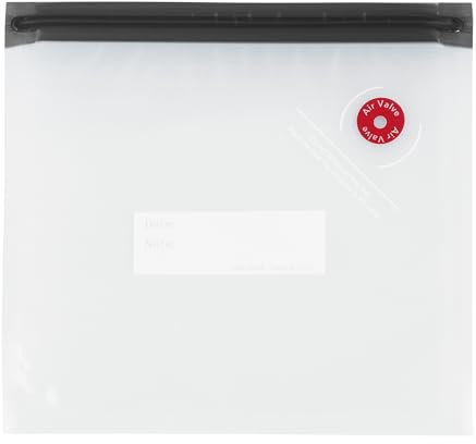 Küchenprofi EASYFRESH Set di sacchetti sottovuoto | 10 pezzi | Valvola compatibile per pompa a vuoto | con campo di etichettatura | Antistrappo e riutilizzabili | per sottovuoto alimenti | 22 x 21 cm