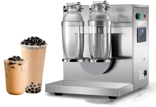 SCHYWL Máquina automática de coctelera de té con Leche Máquina agitadora de té con Leche eléctrica de Doble Cabezal de 360 ° Mezclador de Bebidas de 350 ml-700 ml para té de Burbujas Boba Jugo