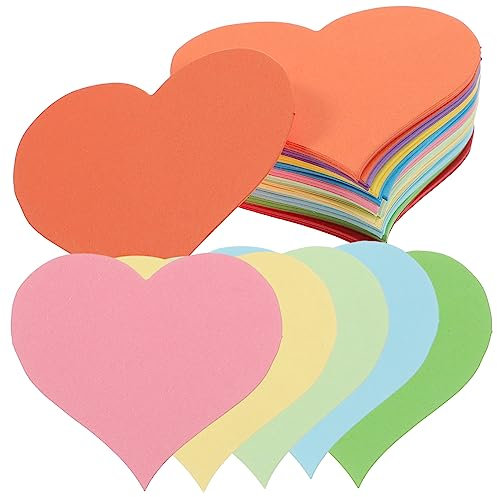VILLFUL Klebezettel Zufällige Farbe 100 Stück Herzförmige aus Papier Wiederverwendbar und Hinterlässt keine Kleberückstände Bunte Haftnotizen für Nachrichtentafeln und Zimmerdekoration
