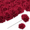 QUARKZMAN 25pz Rose Schiuma Fiori Artificiali, Rose Finte con Steli Schiuma Real Touch Rose Finte per Matrimoni, Feste, Uffici, Docce, Decorazioni Casa, Vino