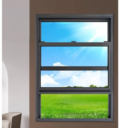 Schiebefenster 24 20 18 16 14 12 10 Zoll Ersatz-Deckelfenster für Schuppen, vertikale Schiebefenster für Häuser im Freien, Hühnerstall, Keller, mit Aluminiumrahmen und gehärtetem Glas(WxH 18x37 in/45x