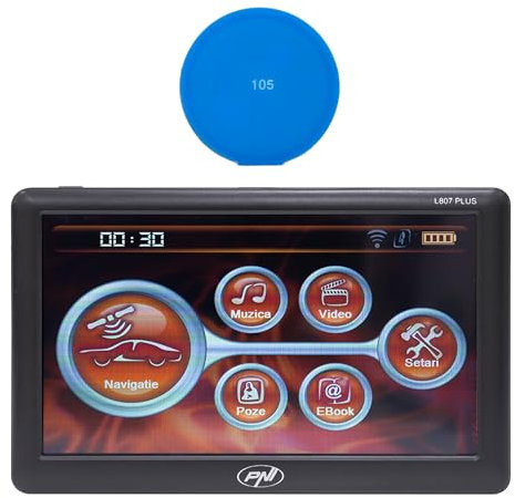 Sistema de navegación GPS PNI L807 PLUS Pantalla de 7 pulgadas, 800 MHz, 256 MB DDR, 8 GB con Sticky Pad Blue incluido