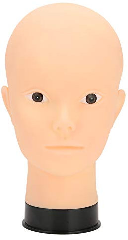 QANYEGN Glatze weiblicher Trainingskopf, Kosmetologie-Mannequin-Kopf, Glatze-Männchenkopf für Perückenherstellung, Perücken-Display, Hut-Display (Kein Make-up)