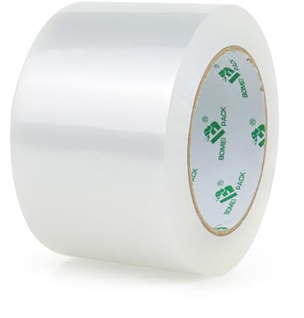 BOMEI PACK Paketklebeband Transparent, 72mmx100m Klebeband für Verpackungen, Umzug und Porto, 1 Roll Packband Transparent Rollen Ideal für Kartons und Paketbänder