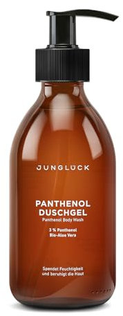 JUNGLÜCK Panthenol Duschgel - Vegan | Ohne Sulfate - Sanft reinigendes pH-hautneutrales Duschgel mit natürlichem Orangenblüten Duft, besonders schonend ohne auszutrocknen mit BIO Aloe Vera