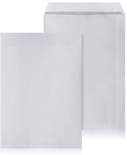 LOGIC PACK Briefumschläge ohne Fenster DIN C4 Selbstklebend Kuvert Umschläge Weiß 229 x 324 mm 90g/m² Versandtaschen C4 ohne Fenster - Große Briefhüllen (500 Stück)