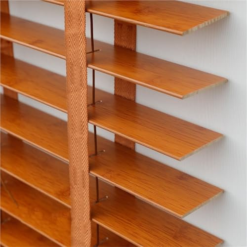Genérico Persianas Venecianas De Madera Maciza 40/45/50/60/70/80/90/100/110/120/130/140/150 CM Estores Venecianas Horizontales Lamas De 5cm para Ventanas Puertas Balcones(100x130cm)