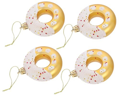 EXHUMKY 4 Stück Weihnachtsdekoration Kugel Mini Weihnachtsschmuck Süßigkeiten Ornamente Weihnachtsanzug Dekoration Weihnachtsschmuck Süßigkeiten Weihnachtsschmuck Donut Mit Deckel